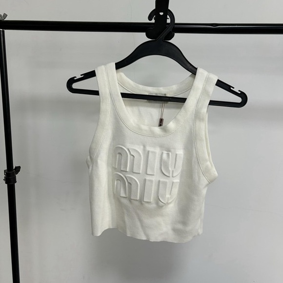 Miu Miu White Tank Top - Picture 1 of 4